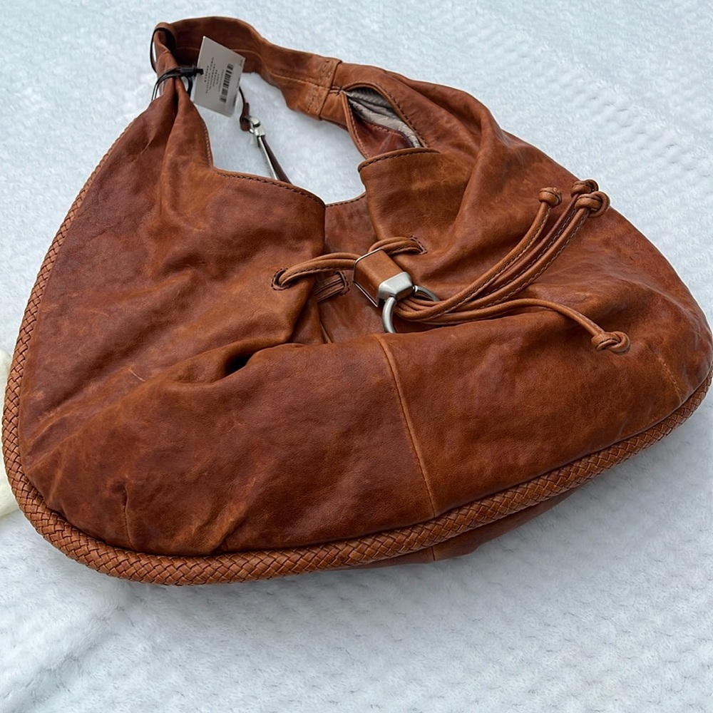 NWT Cole Haan Slouchy Hobo Woodbury Phoebe Tote Handbag. Chestnut Brown Leather.